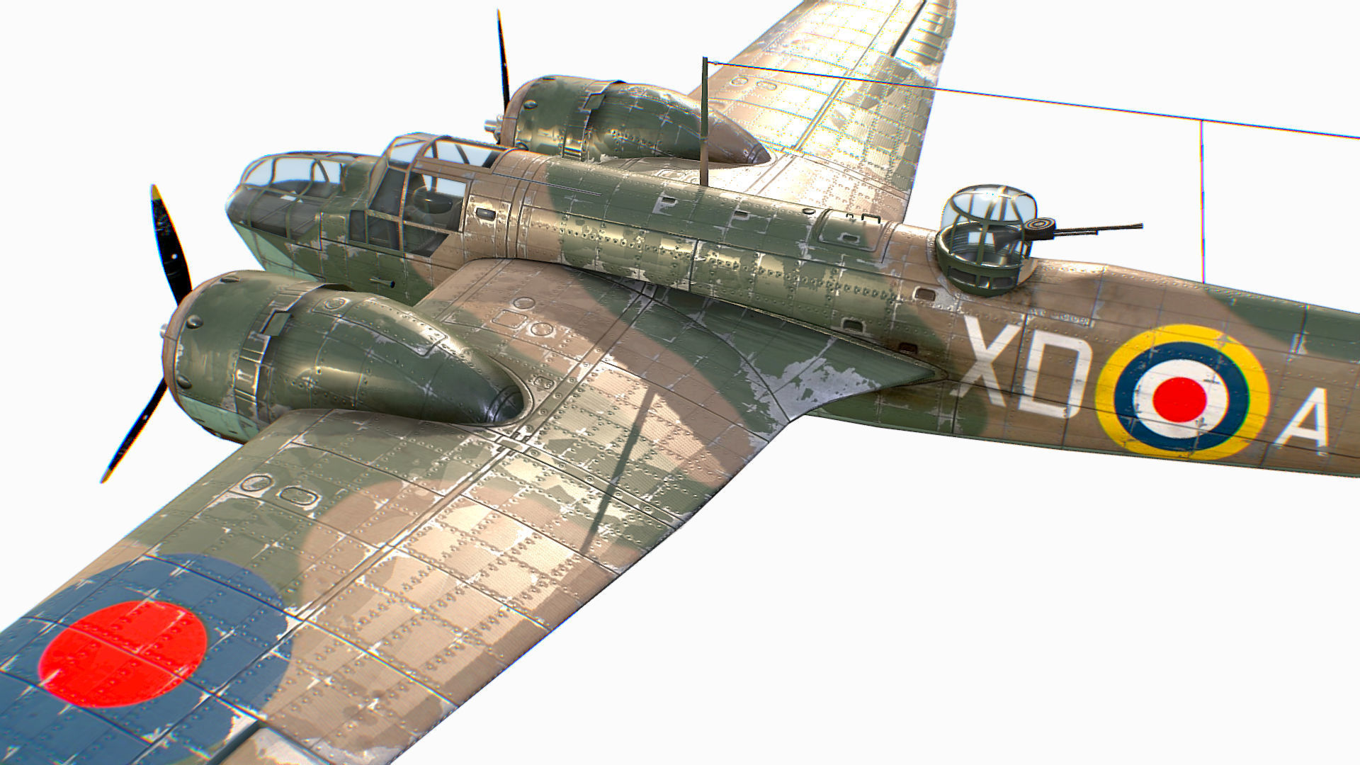 British Light Bomber Bristol Blenheim Mk IV Low-poly 3D model_27