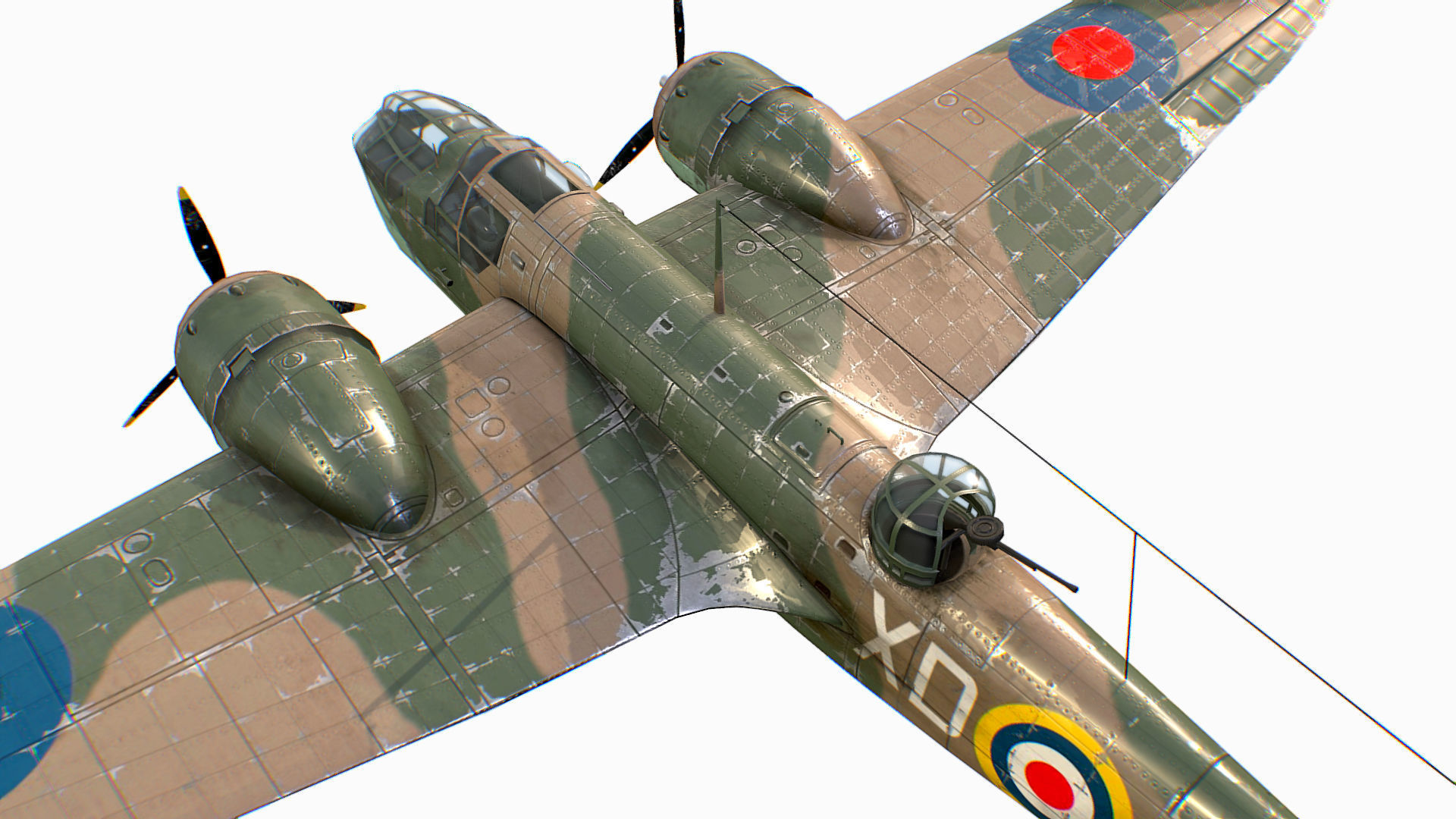 British Light Bomber Bristol Blenheim Mk IV Low-poly 3D model_21