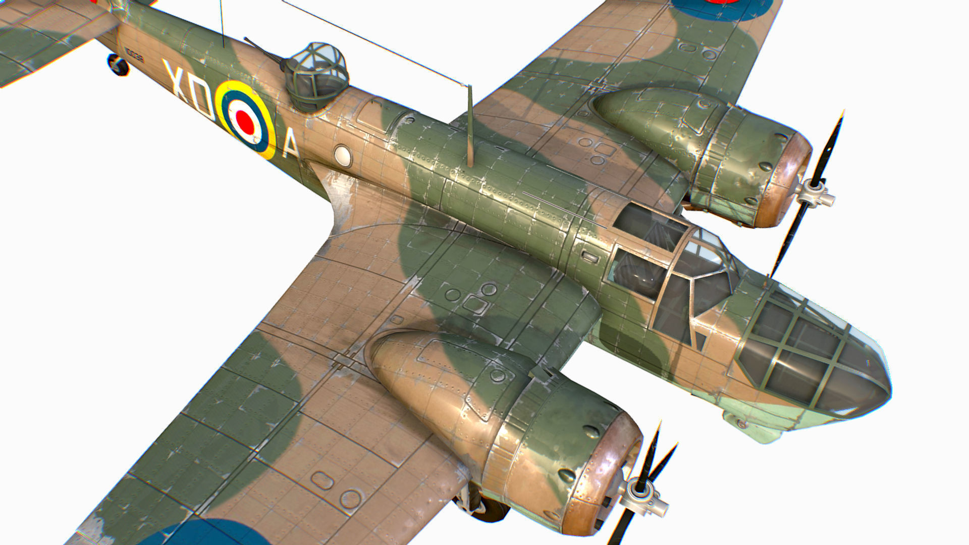 British Light Bomber Bristol Blenheim Mk IV Low-poly 3D model_19