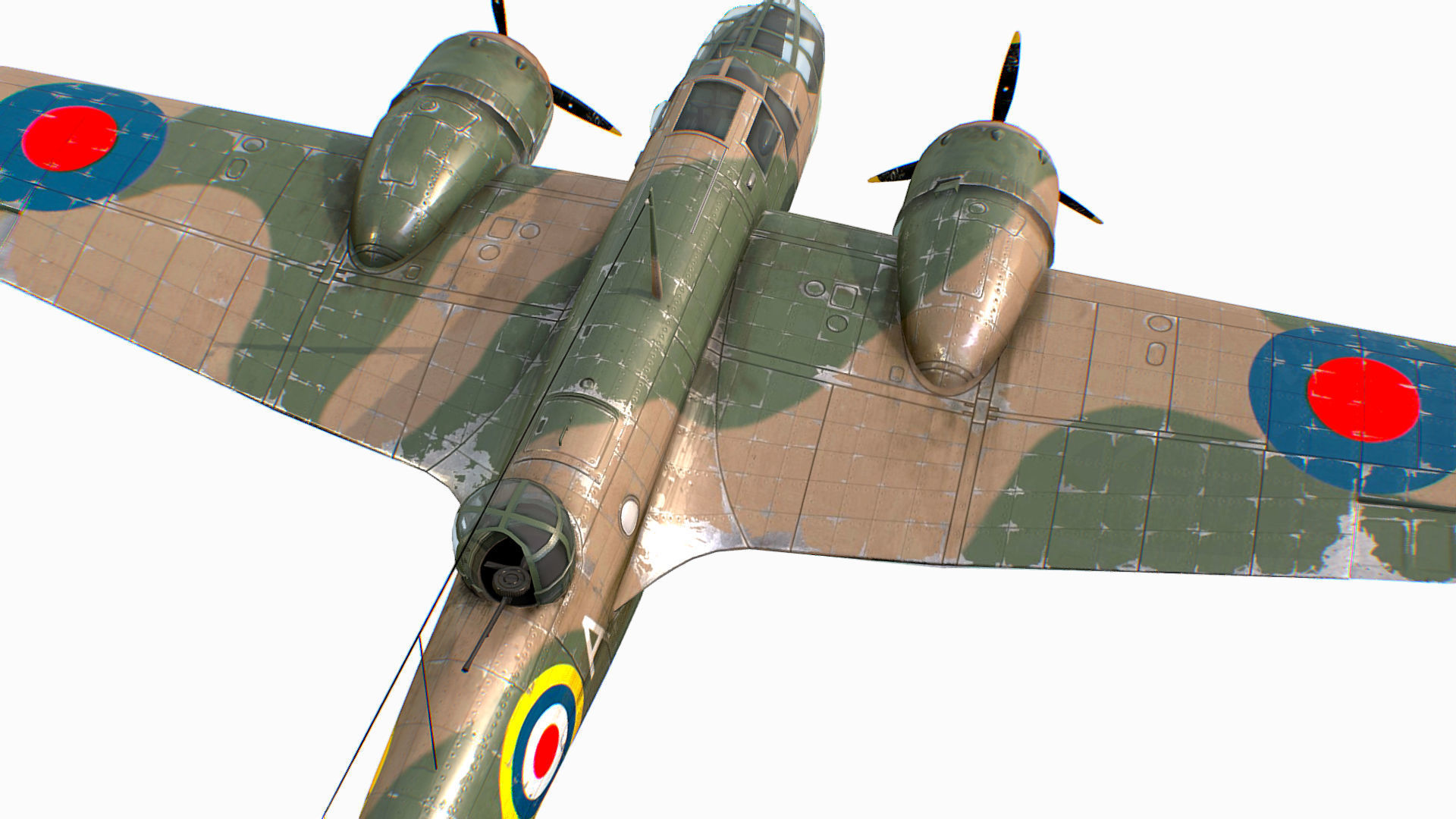 British Light Bomber Bristol Blenheim Mk IV Low-poly 3D model_22