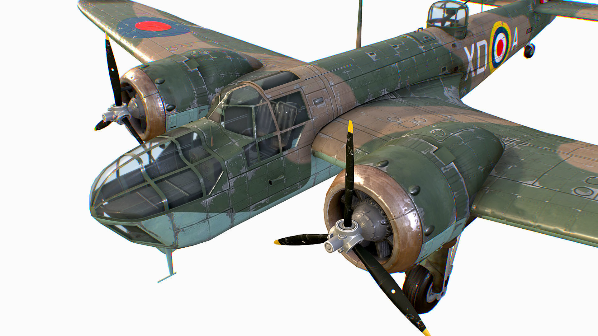 British Light Bomber Bristol Blenheim Mk IV Low-poly 3D model_30