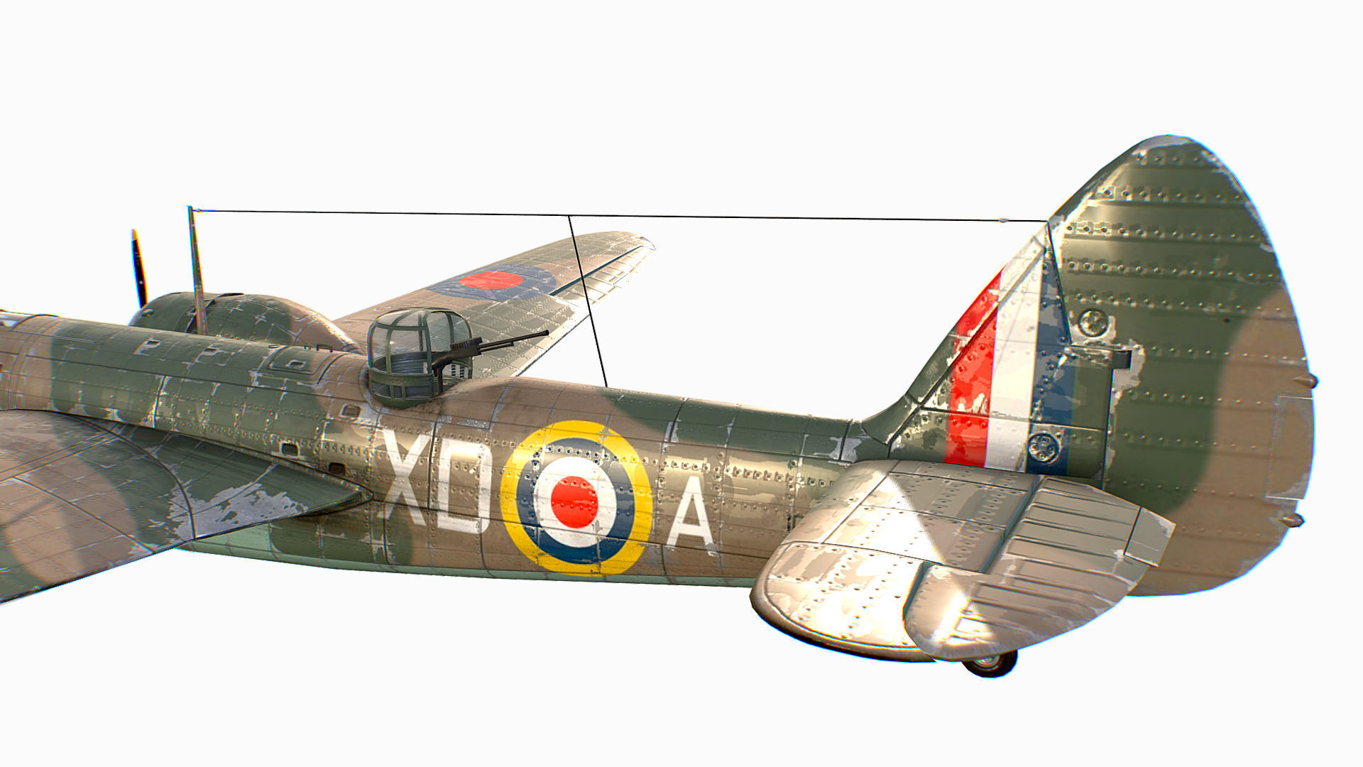 British Light Bomber Bristol Blenheim Mk IV Low-poly 3D model_34
