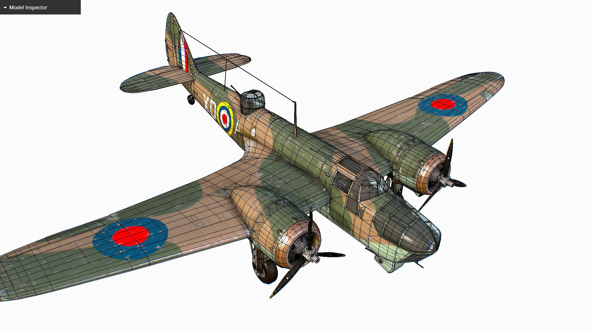 British Light Bomber Bristol Blenheim Mk IV Low-poly 3D model_43