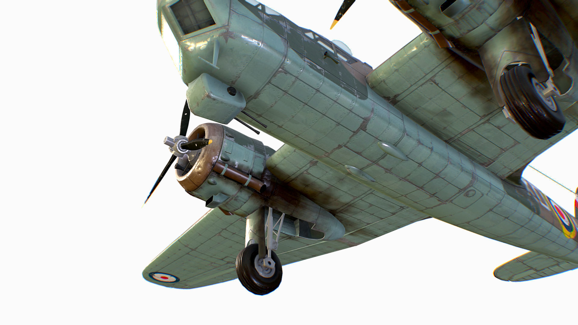 British Light Bomber Bristol Blenheim Mk IV Low-poly 3D model_33