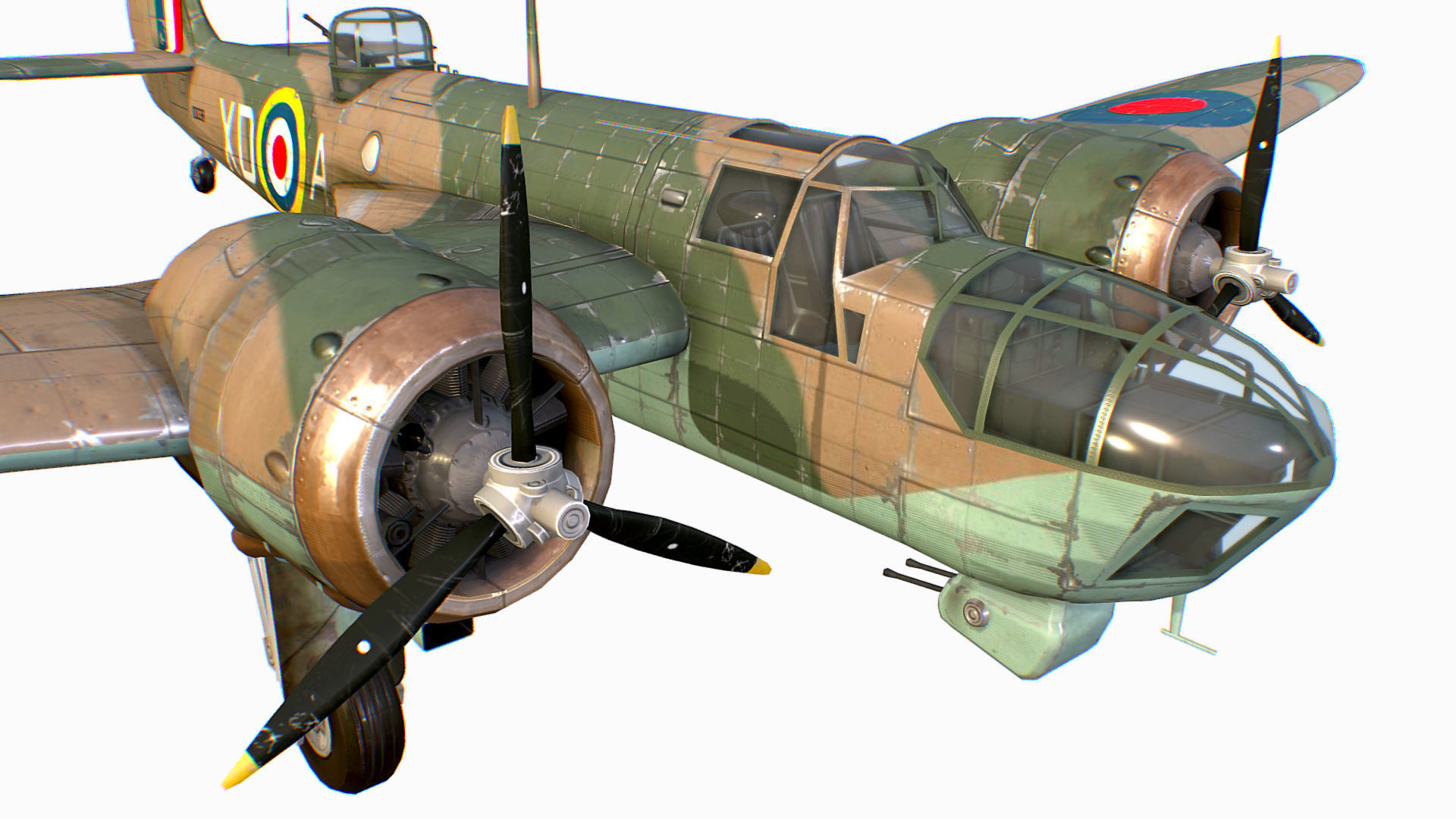 British Light Bomber Bristol Blenheim Mk IV Low-poly 3D model_26