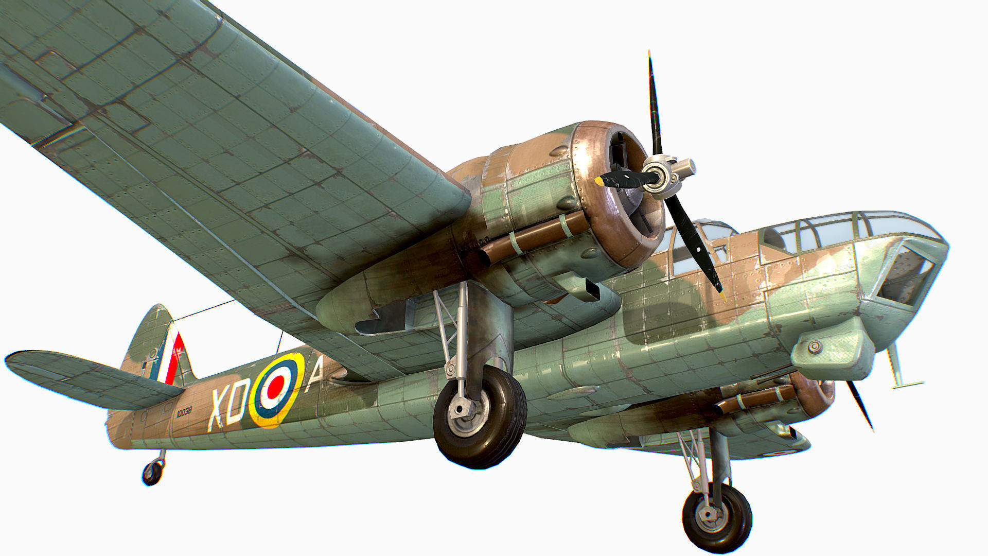 British Light Bomber Bristol Blenheim Mk IV Low-poly 3D model_37