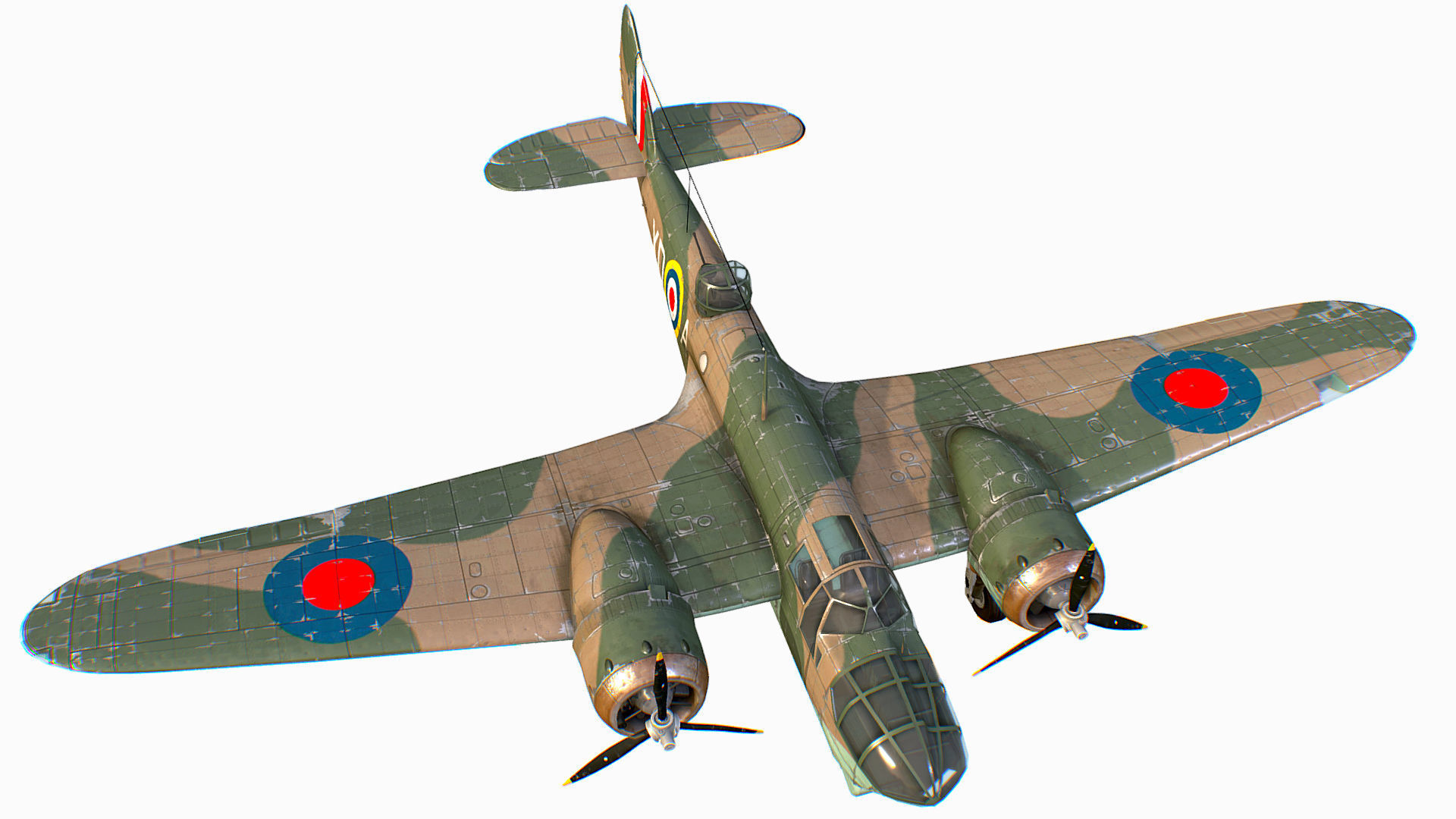 British Light Bomber Bristol Blenheim Mk IV Low-poly 3D model_4