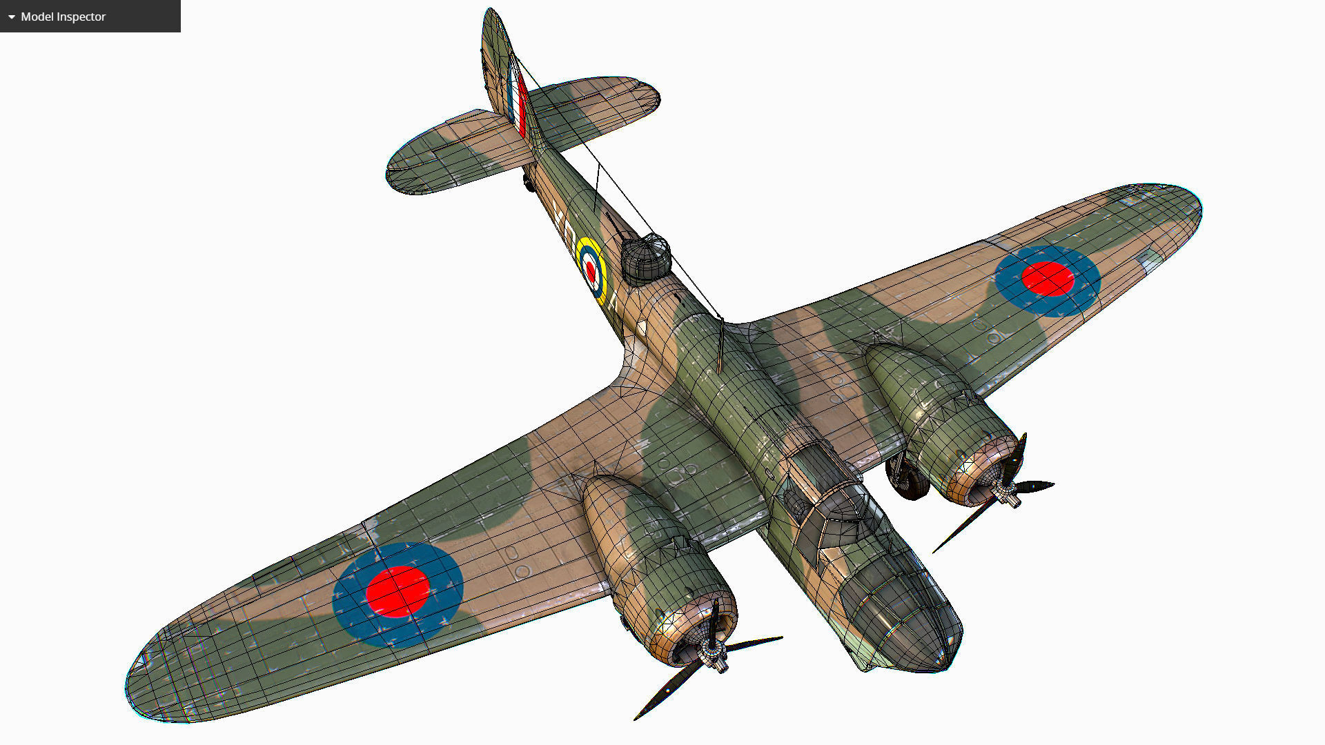 British Light Bomber Bristol Blenheim Mk IV Low-poly 3D model_47