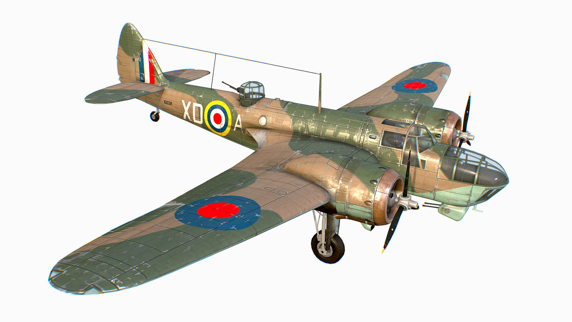 British Light Bomber Bristol Blenheim Mk IV Low-poly 3D model_16