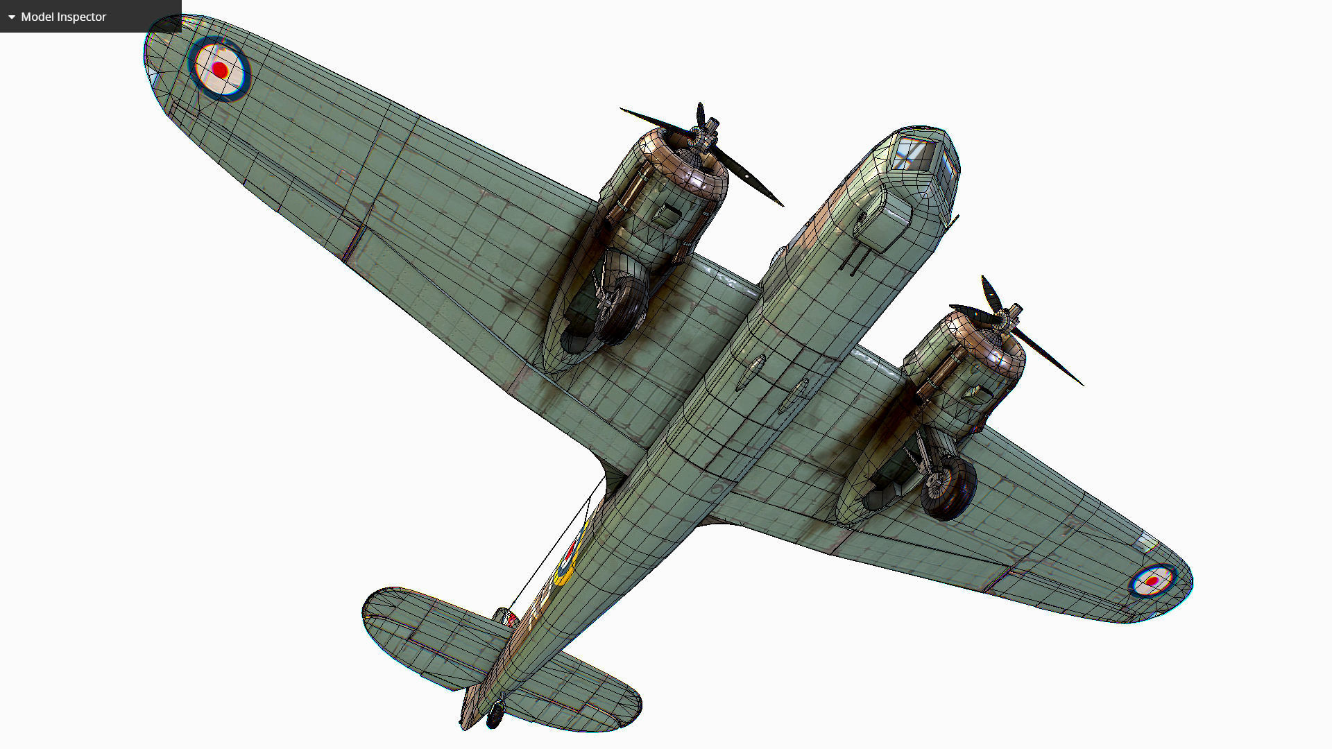 British Light Bomber Bristol Blenheim Mk IV Low-poly 3D model_49