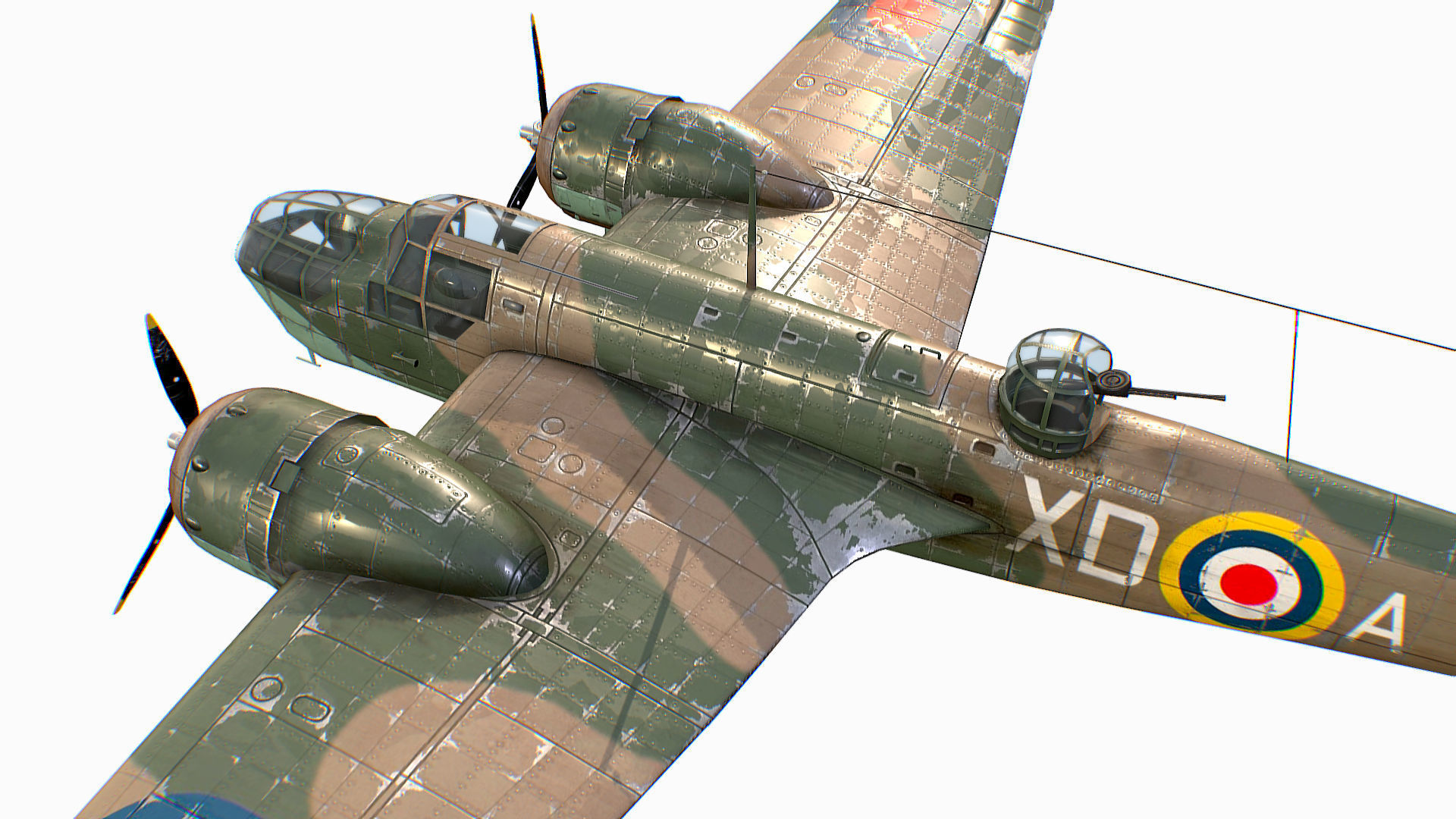British Light Bomber Bristol Blenheim Mk IV Low-poly 3D model_31