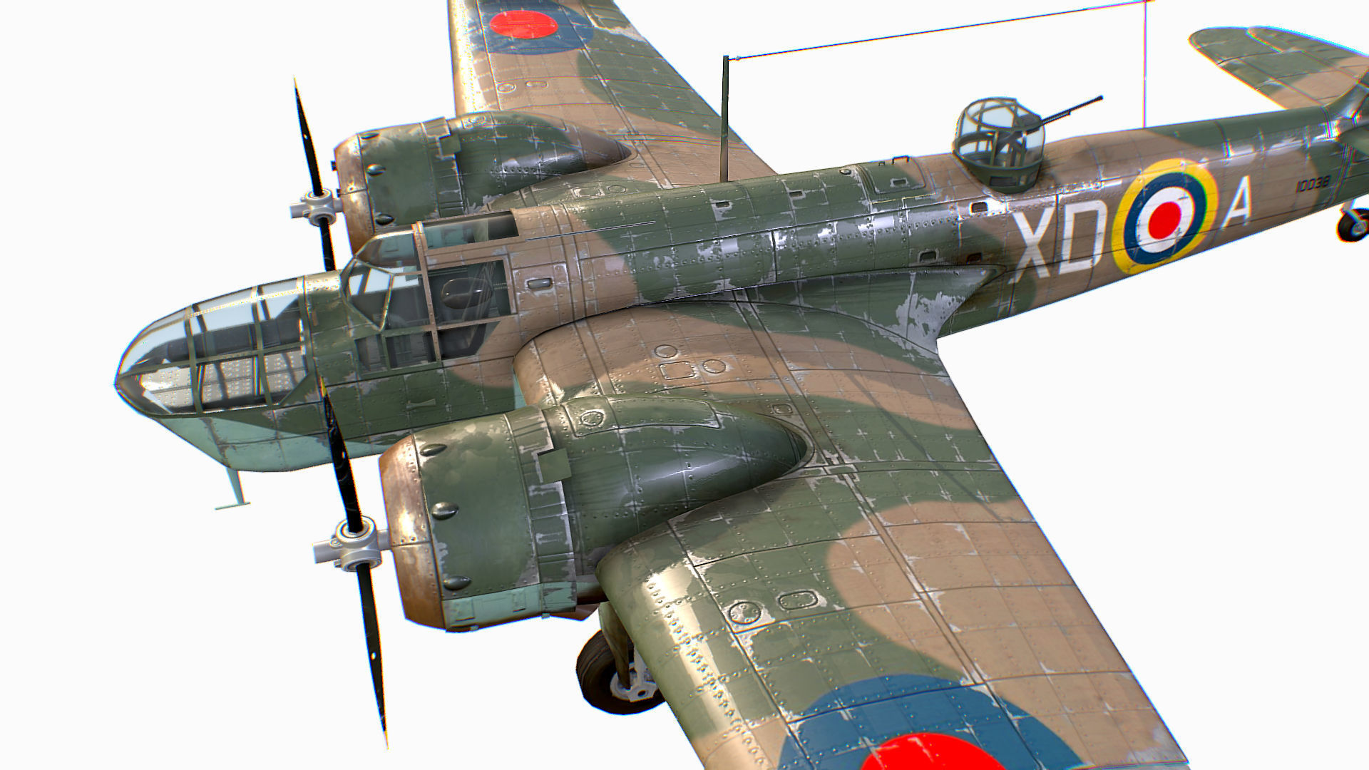 British Light Bomber Bristol Blenheim Mk IV Low-poly 3D model_20