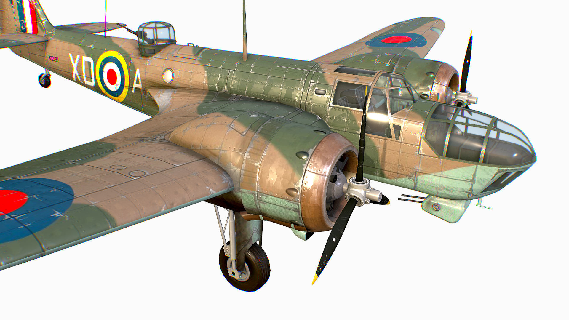British Light Bomber Bristol Blenheim Mk IV Low-poly 3D model_28