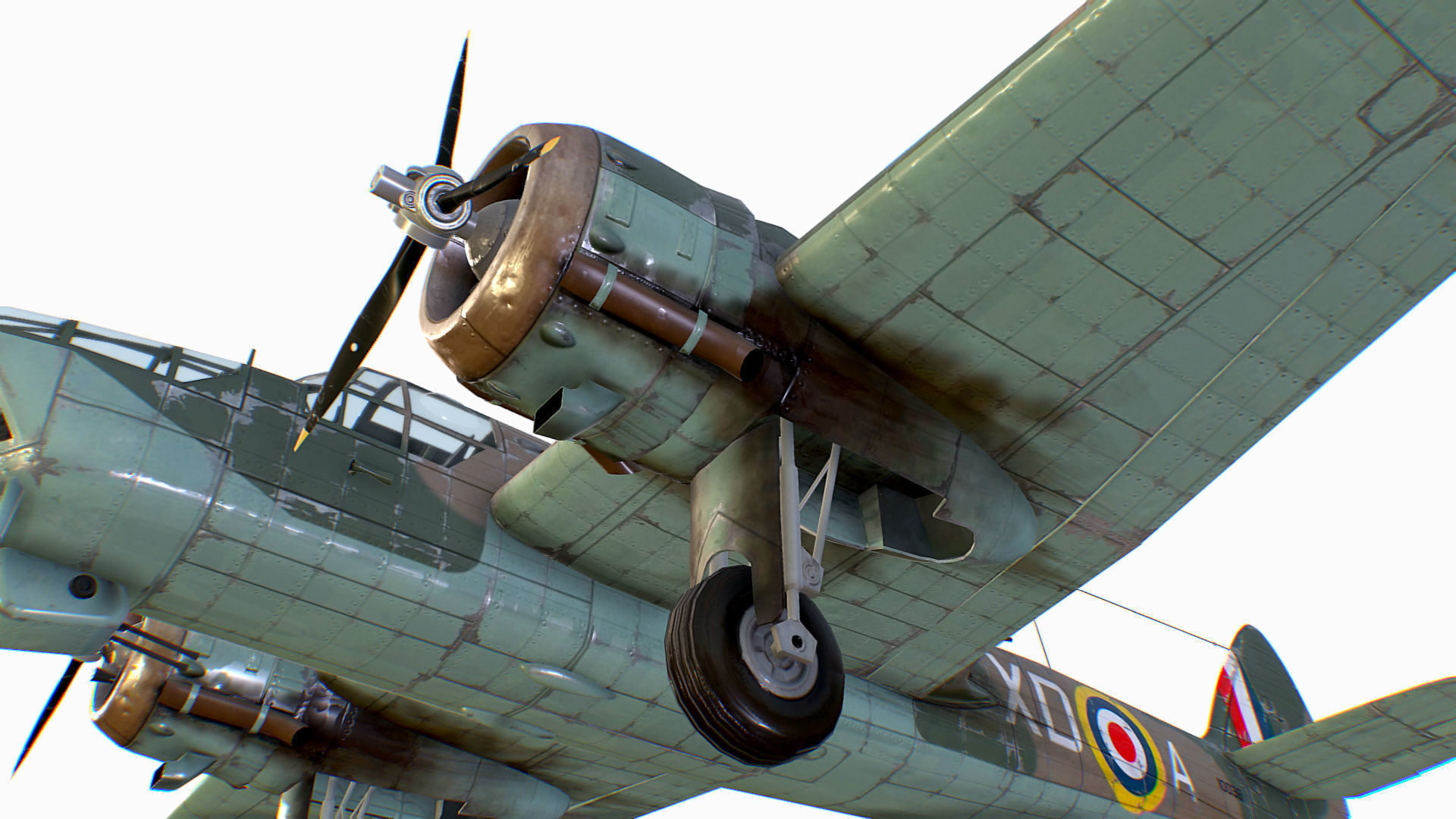 British Light Bomber Bristol Blenheim Mk IV Low-poly 3D model_35