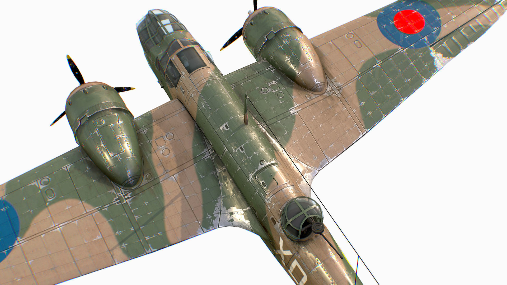 British Light Bomber Bristol Blenheim Mk IV Low-poly 3D model_25