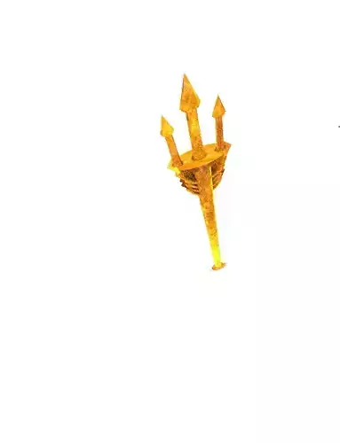 Poseidons-trident golden arrowhead Low-poly 3D model