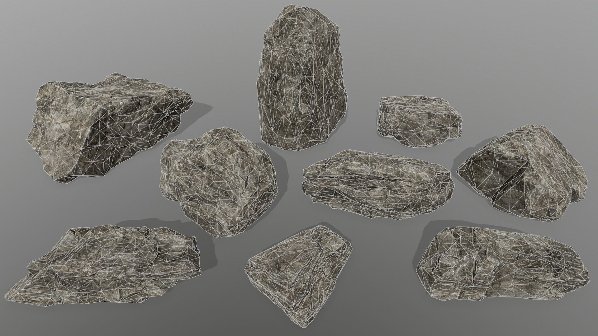 rocks rock Low-poly 3D model_10