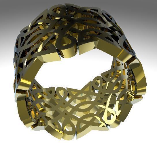 ring with Celtic ornament 3D print model_7