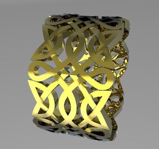 ring with Celtic ornament 3D print model_5