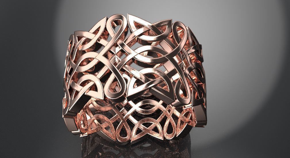 ring with Celtic ornament 3D print model_2