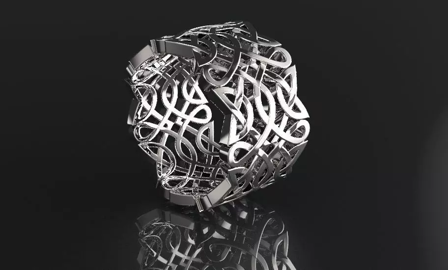 ring with Celtic ornament 3D print model_0