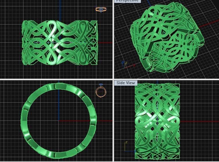 ring with Celtic ornament 3D print model_4