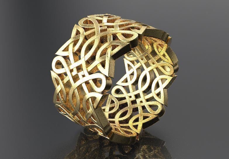 ring with Celtic ornament 3D print model_1