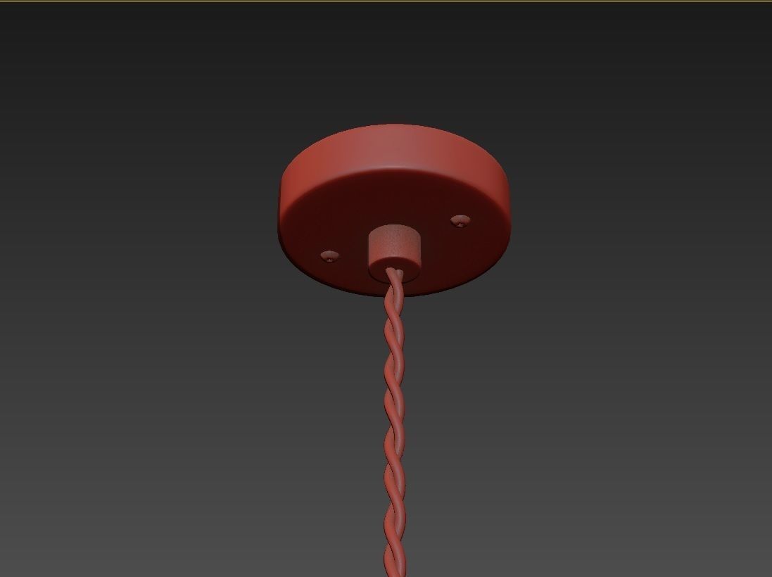 HK Living Wicker pendant light 3D model_3