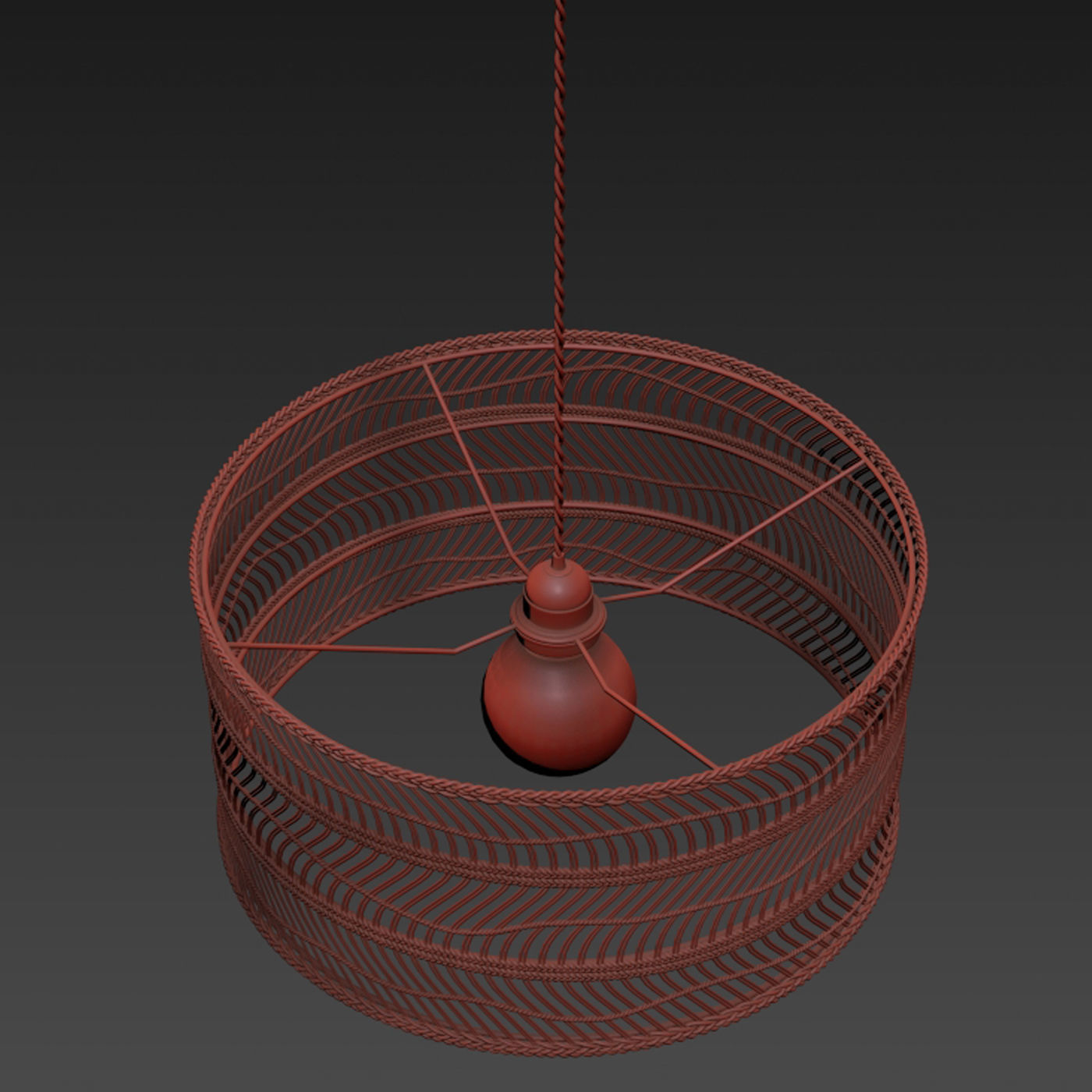 HK Living Wicker pendant light 3D model_2