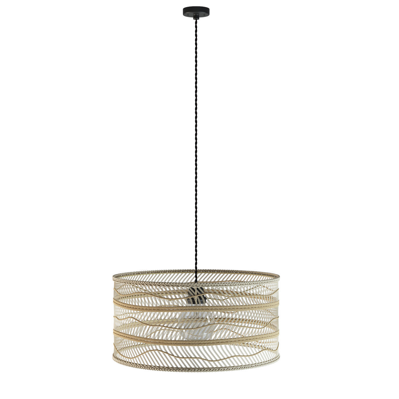 HK Living Wicker pendant light 3D model_1