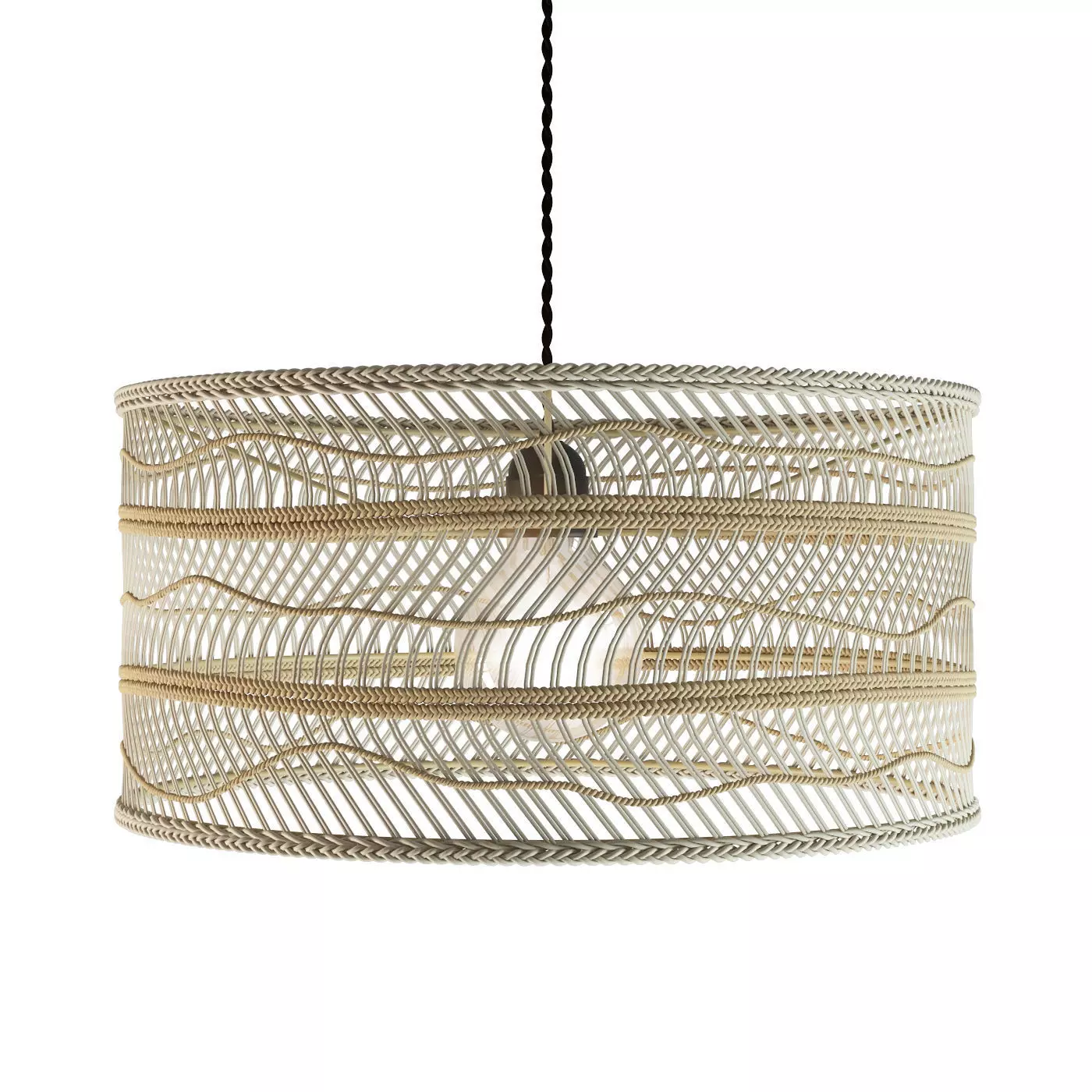 HK Living Wicker pendant light 3D model_0