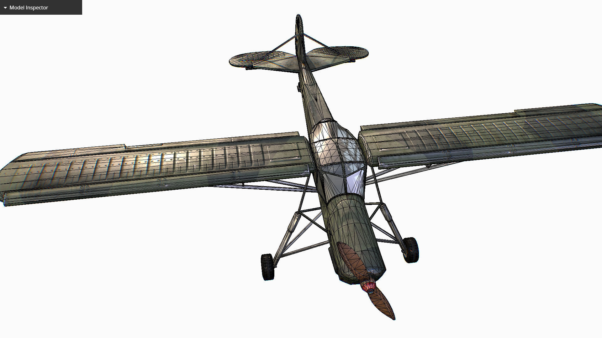 German liaison aircraft Fieseler Fi 156 Storch Low-poly 3D model_20