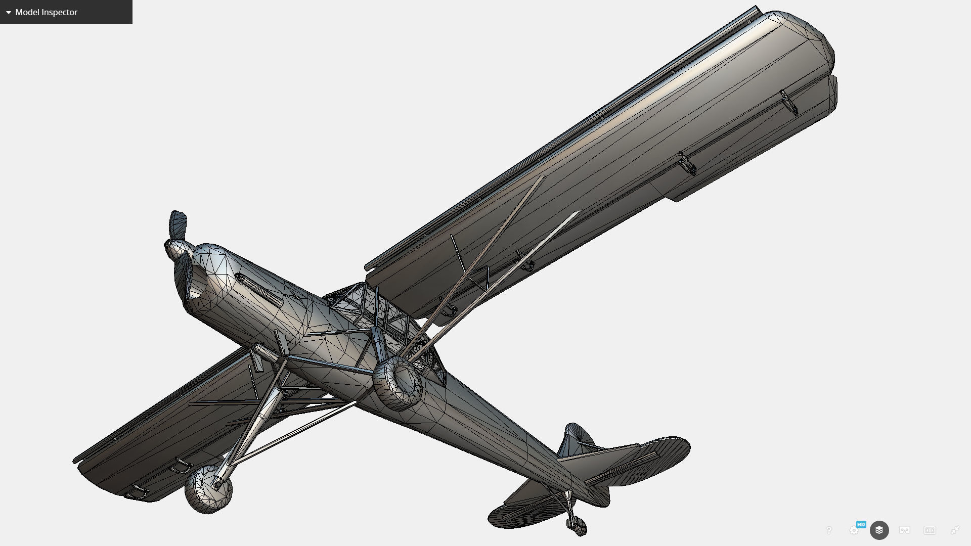 German liaison aircraft Fieseler Fi 156 Storch Low-poly 3D model_26