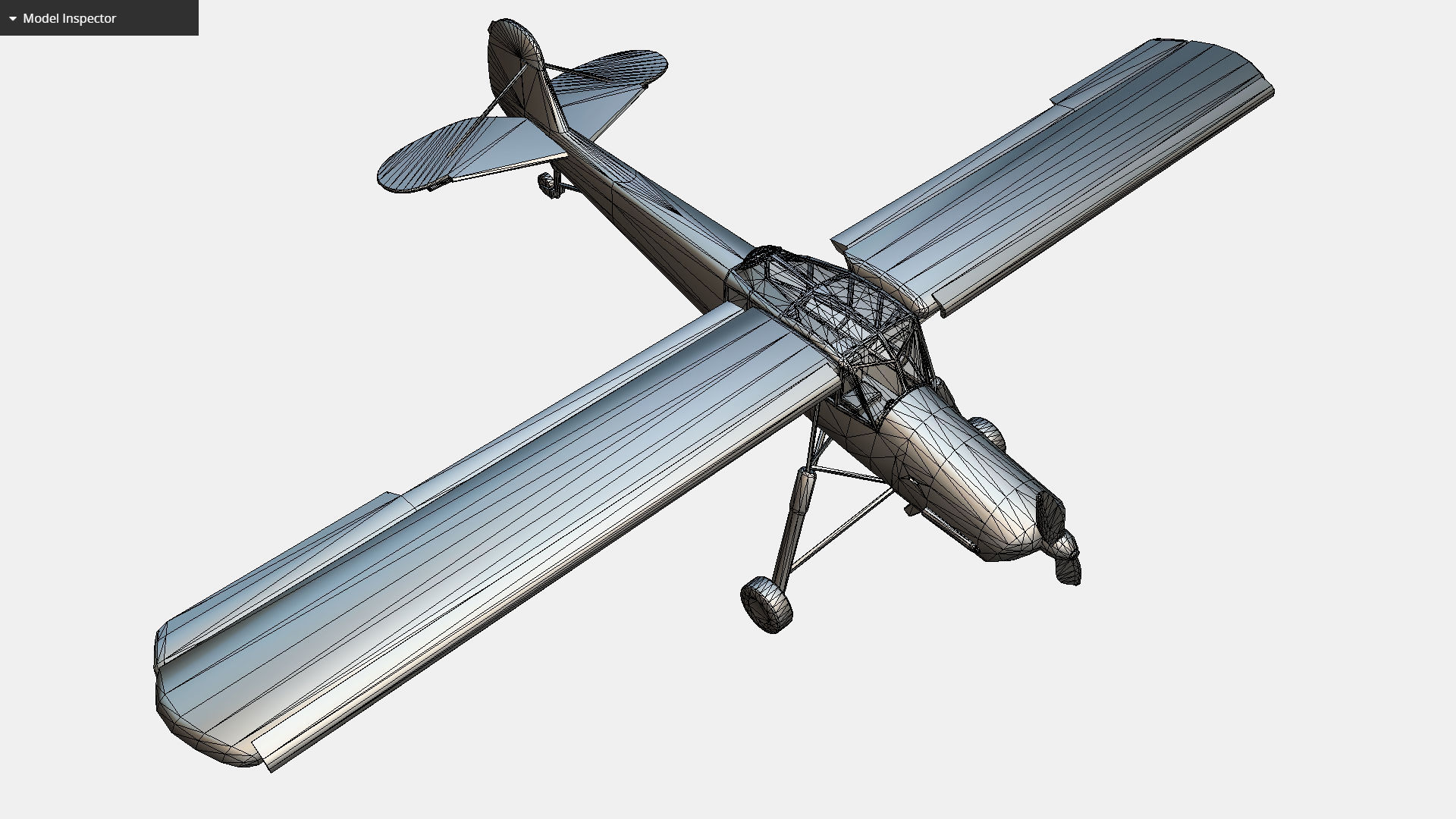 German liaison aircraft Fieseler Fi 156 Storch Low-poly 3D model_29