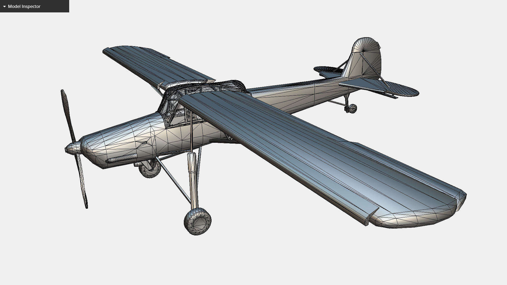 German liaison aircraft Fieseler Fi 156 Storch Low-poly 3D model_27