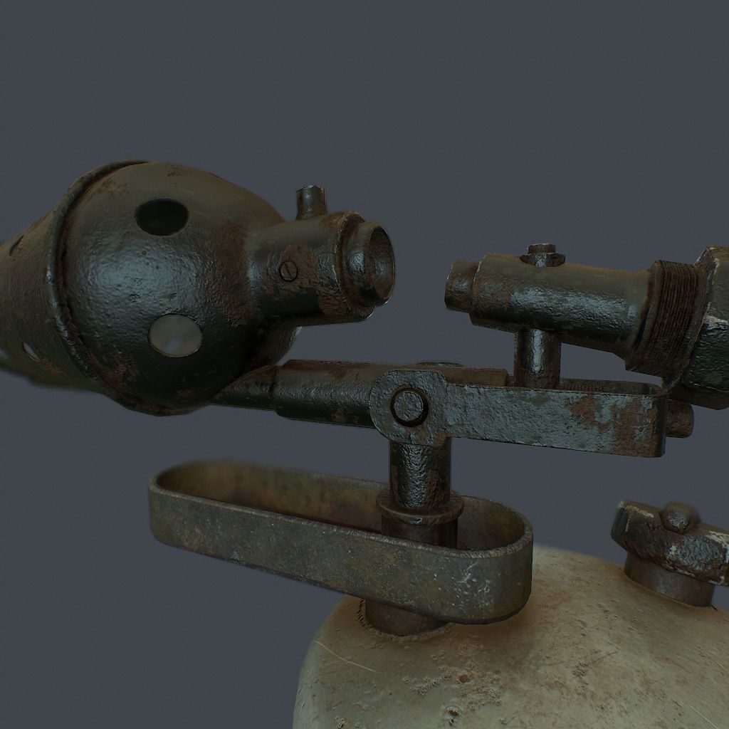 Old Flame Thrower Low-poly 3D model_13