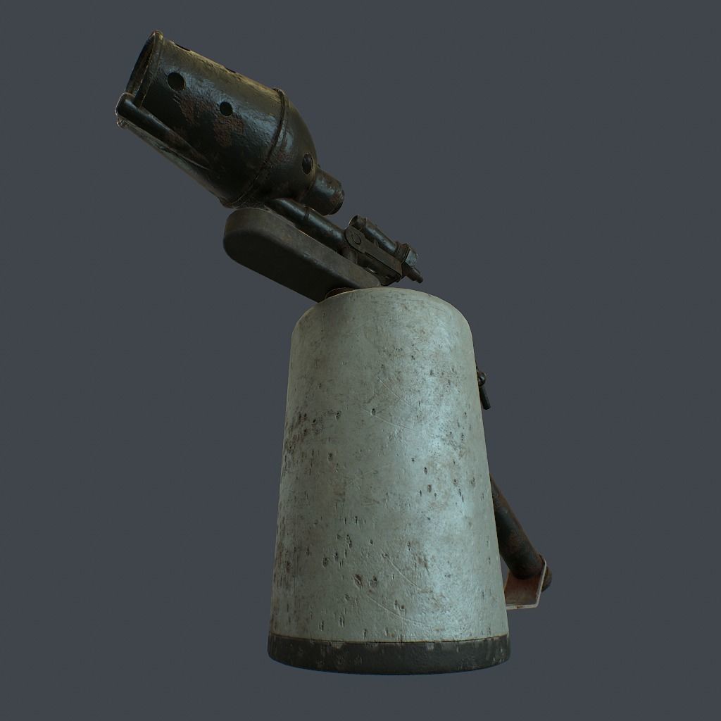Old Flame Thrower Low-poly 3D model_8