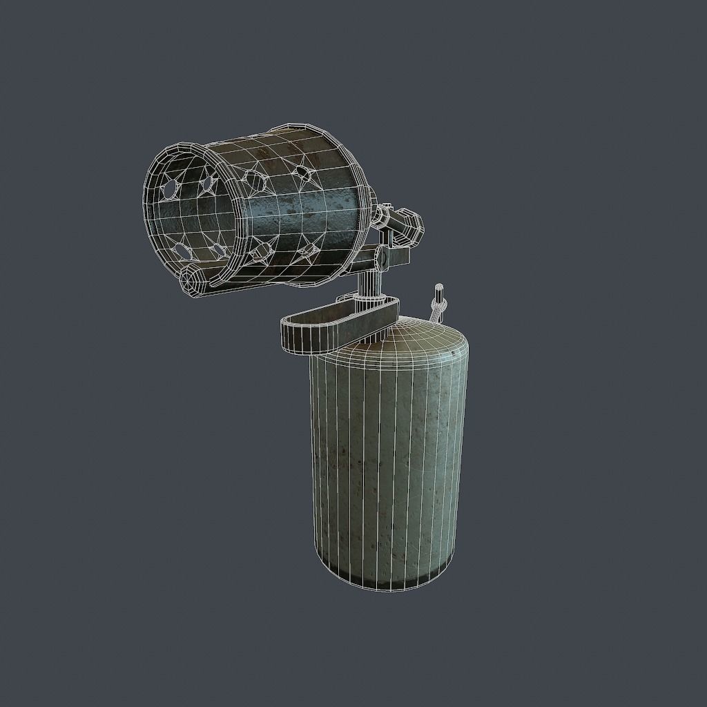 Old Flame Thrower Low-poly 3D model_18