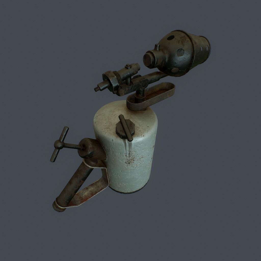 Old Flame Thrower Low-poly 3D model_2
