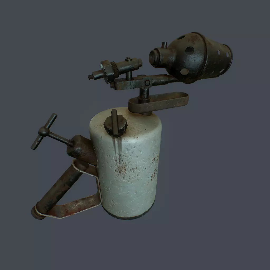 Old Flame Thrower Low-poly 3D model_0