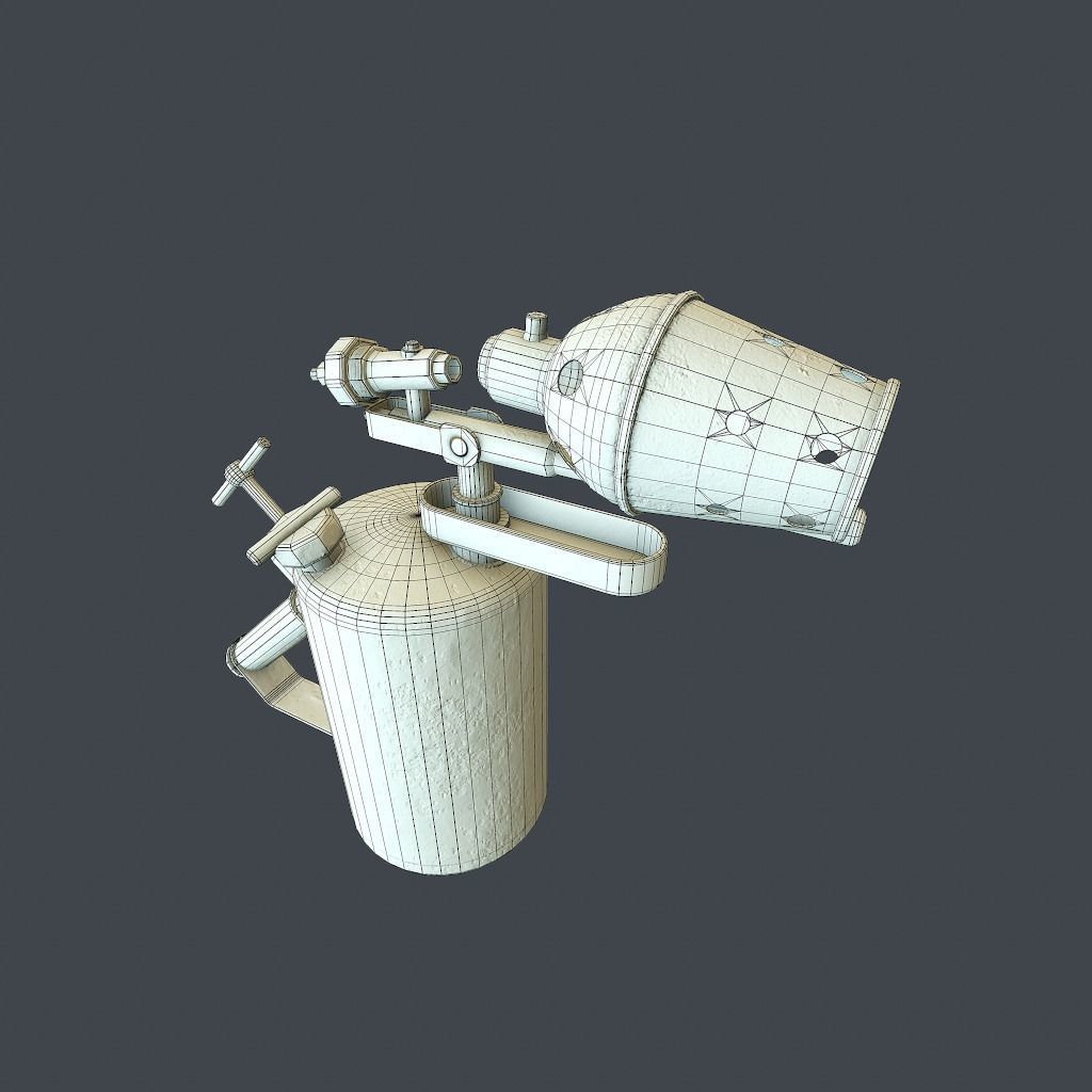 Old Flame Thrower Low-poly 3D model_21