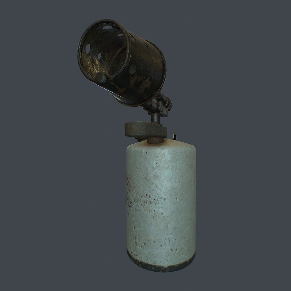 Old Flame Thrower Low-poly 3D model_7
