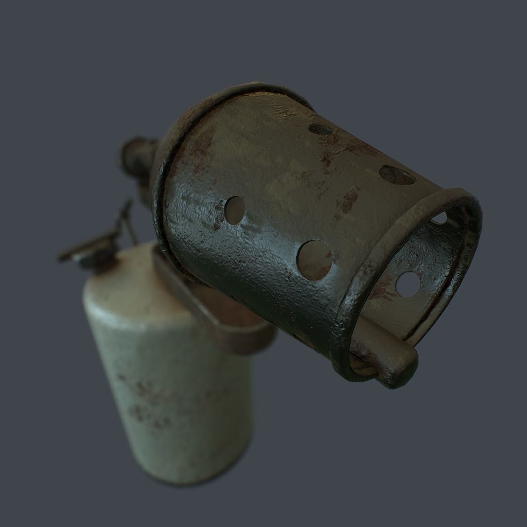 Old Flame Thrower Low-poly 3D model_12