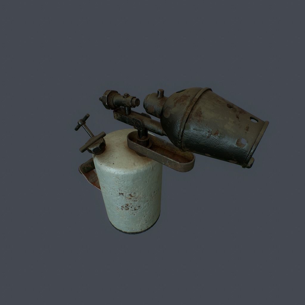 Old Flame Thrower Low-poly 3D model_3