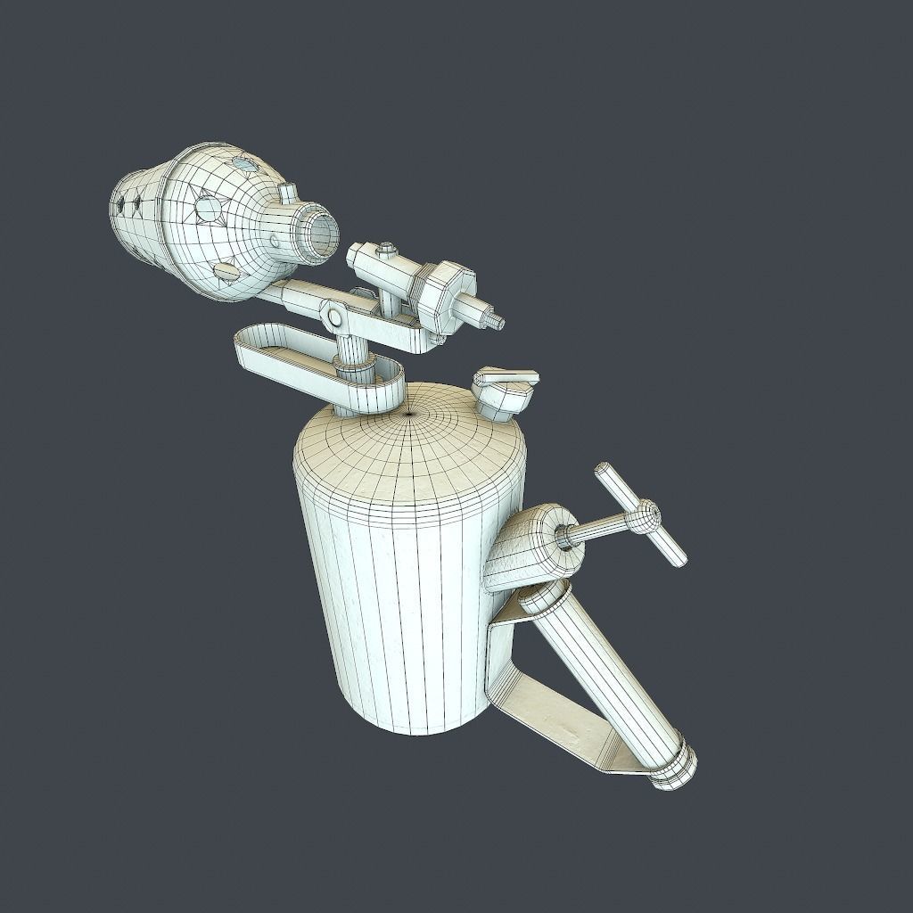 Old Flame Thrower Low-poly 3D model_23