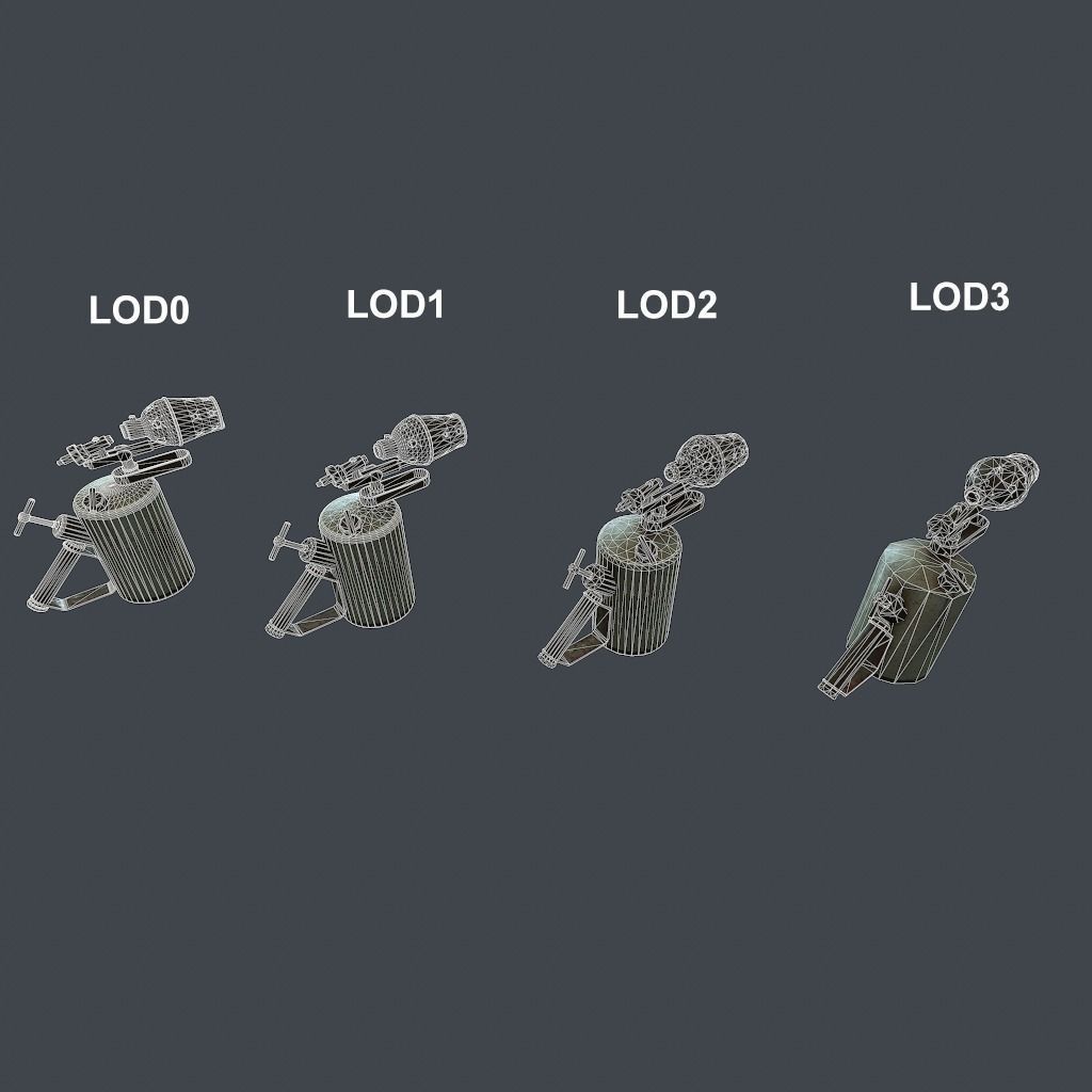 Old Flame Thrower Low-poly 3D model_20