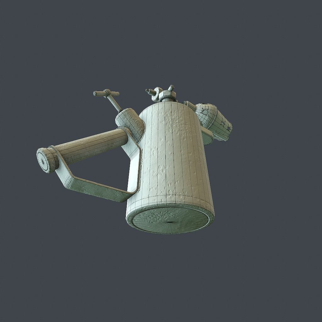 Old Flame Thrower Low-poly 3D model_25