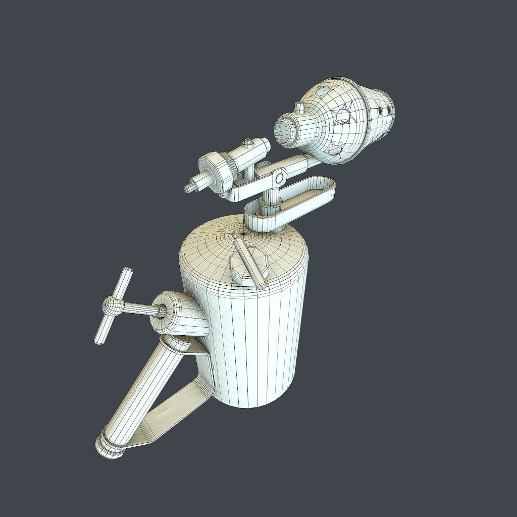 Old Flame Thrower Low-poly 3D model_22