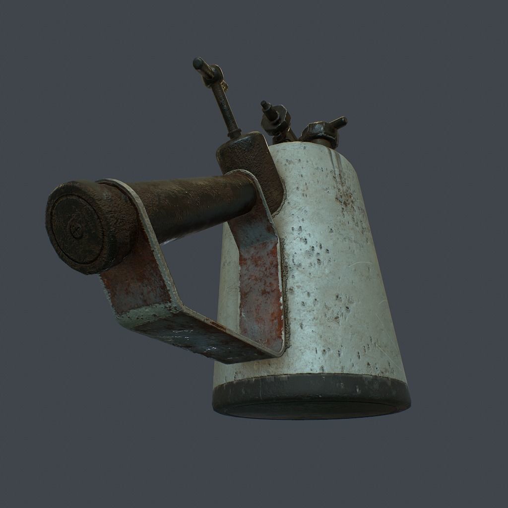 Old Flame Thrower Low-poly 3D model_14
