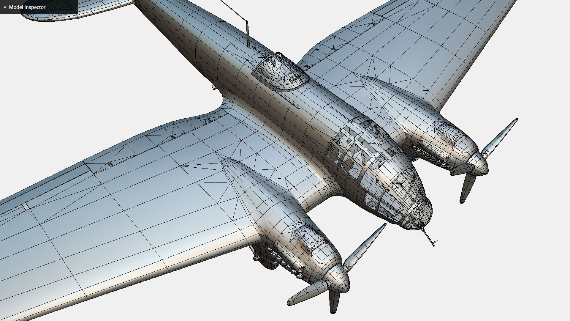 German medium bomber Heinkel He 111 series Low-poly 3D model_42